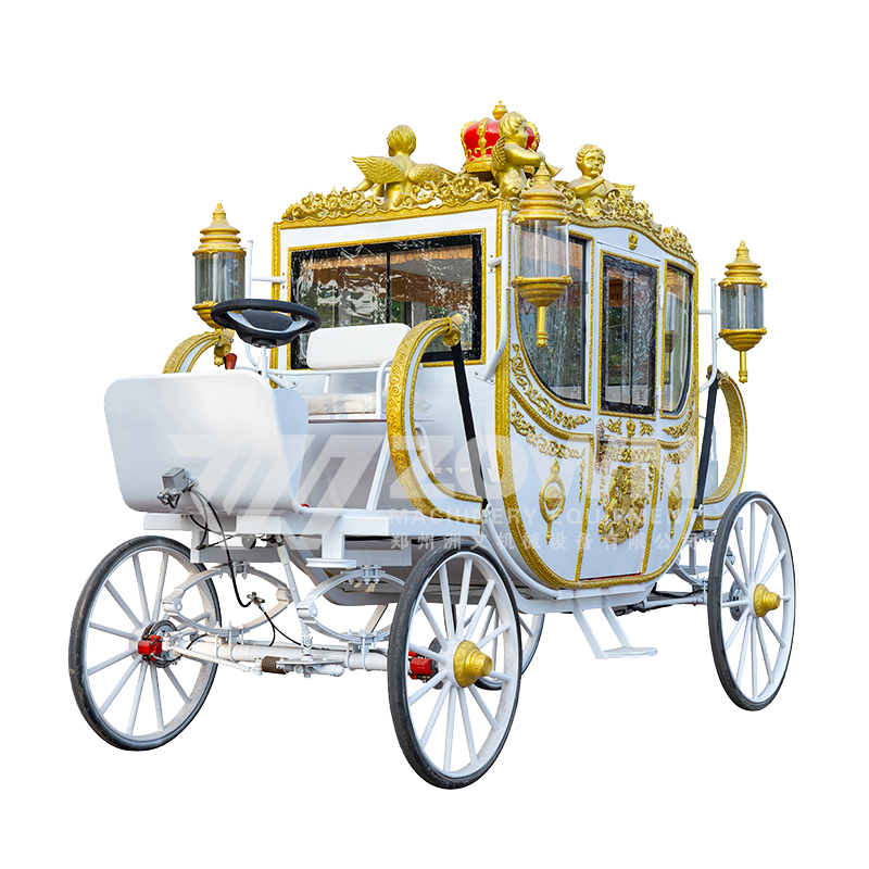 Princess Royal Carriage Girls Christmas LED Glowing Cinderella Pumpkin 4 Wheels Idle Travel Off-Road Sightseeing White Carriage