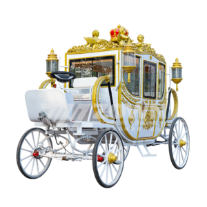 Princess Royal Carriage Girls Christmas LED Glowing Cinderella Pumpkin 4 Wheels Idle Travel Off-Road Sightseeing White Carriage