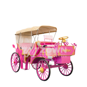 Hot selling pink luxury marathon carriage royal electric car new wedding carriage trailer carriage manufacturer for sale