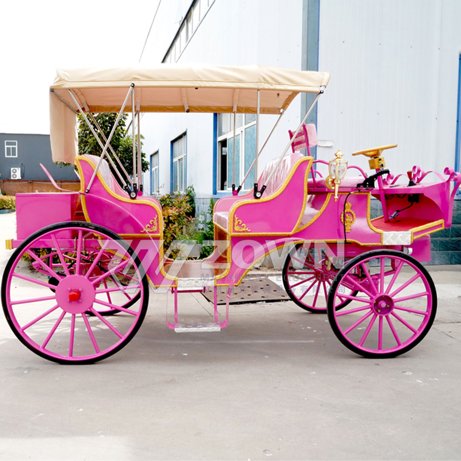 High quality fairy tale luxury wedding special transport carriage luxury pink romantic carriage for sale