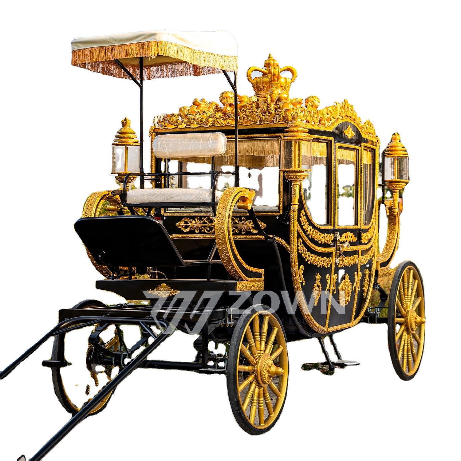 Factory Directly Customized Electric Horseless Carriage Fashionable Royal Horse Drawn Carriage for Sale