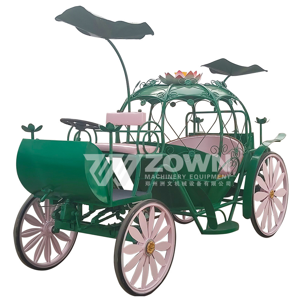 2024 Newly Designed Tourist Horse-drawn European Pumpkin Princess OEM Wedding Electric Horseless Carriage