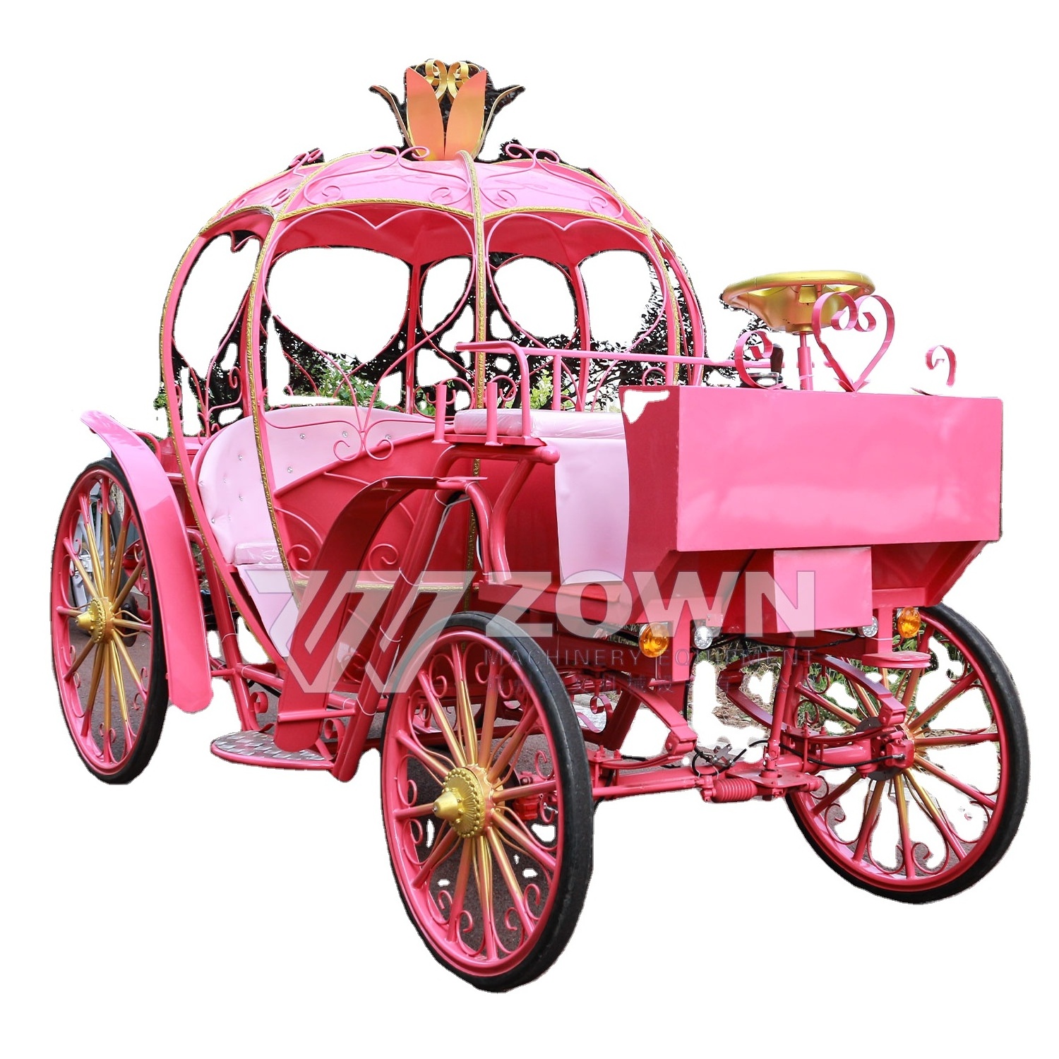 Royal Cinderella Maker Wedding Electric Carriage Marathon Solid Rubber Wheel Carriage Factory Direct Sales