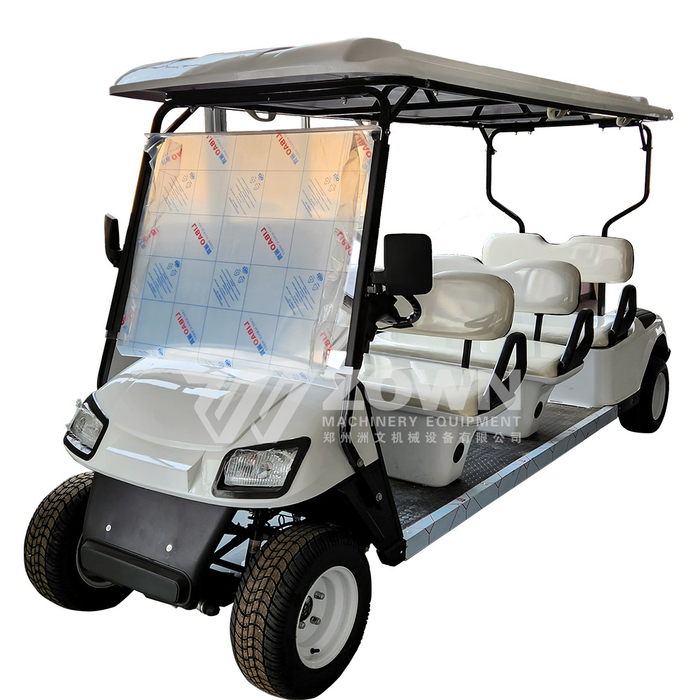 Golf cart new fashion 3 rows 6 passengers best selling white 4 wheel electric golf cart optional off-road