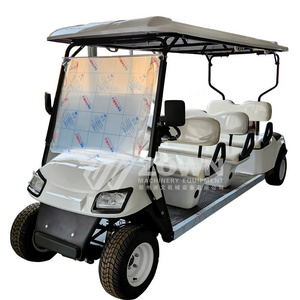 White golf cart high quality 6 seats four wheel electric car with lithium battery for golf club