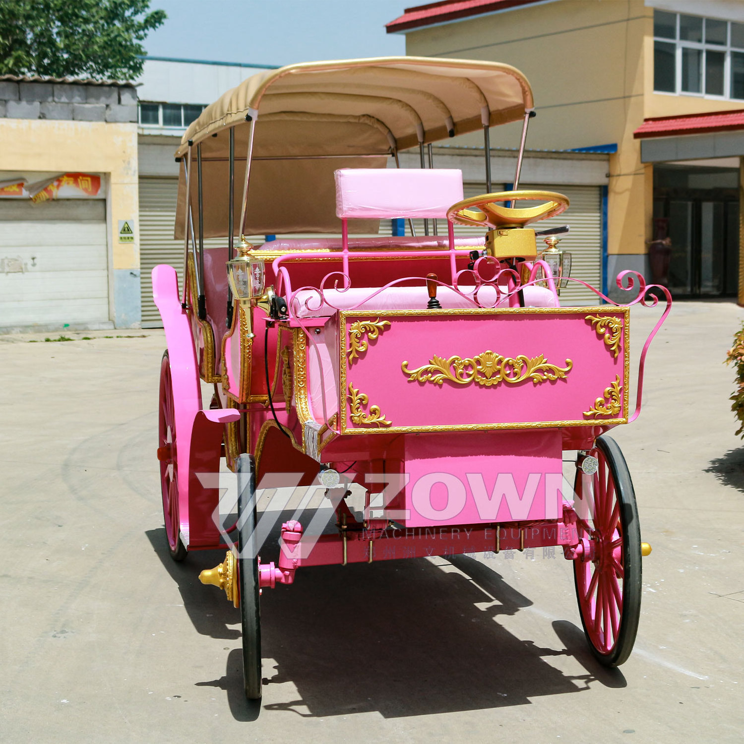 High quality fairy tale luxury wedding special transport carriage luxury pink romantic carriage for sale