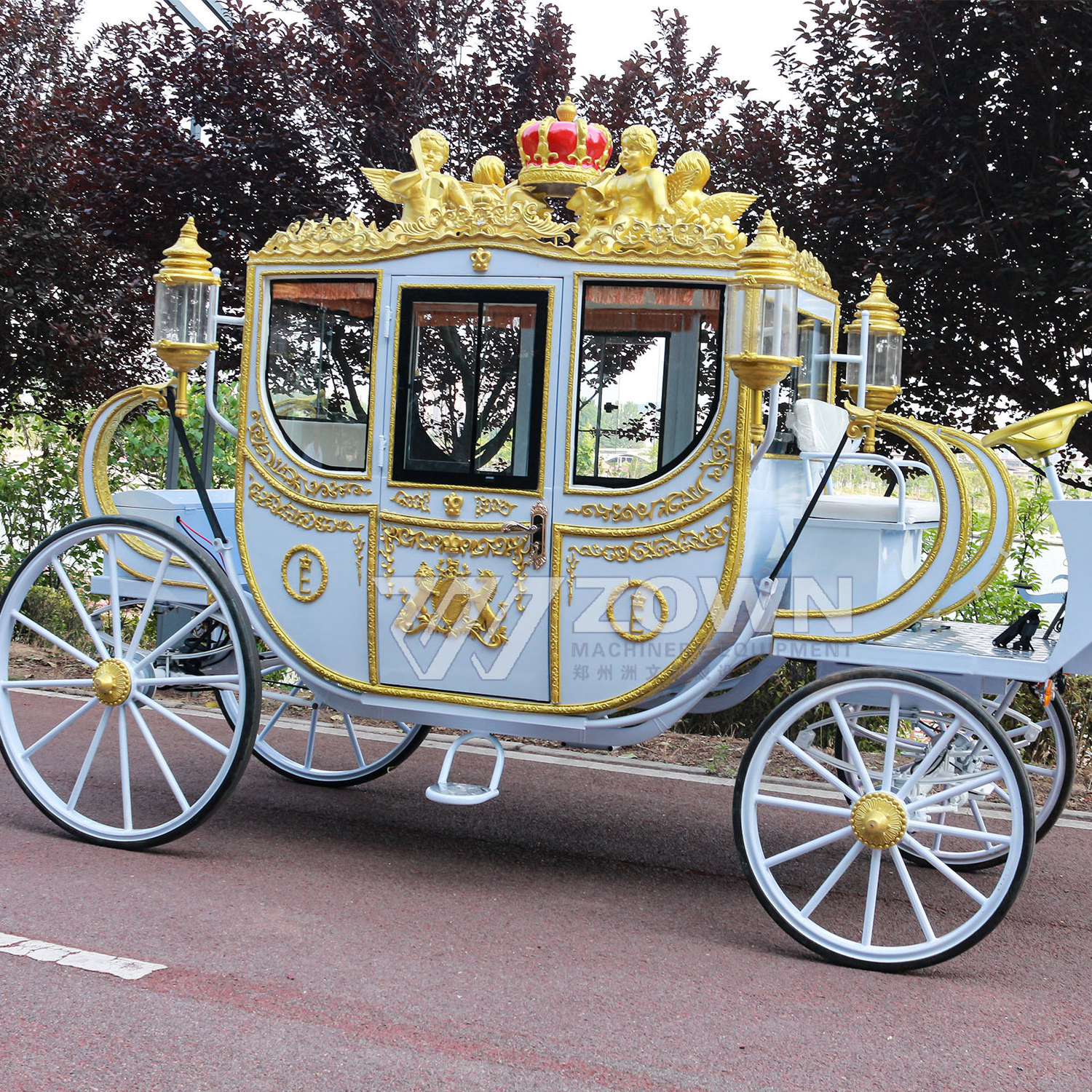 Electric royal horse carriage wedding sightseeing horse drawn carts cinderella horse carriage for sale