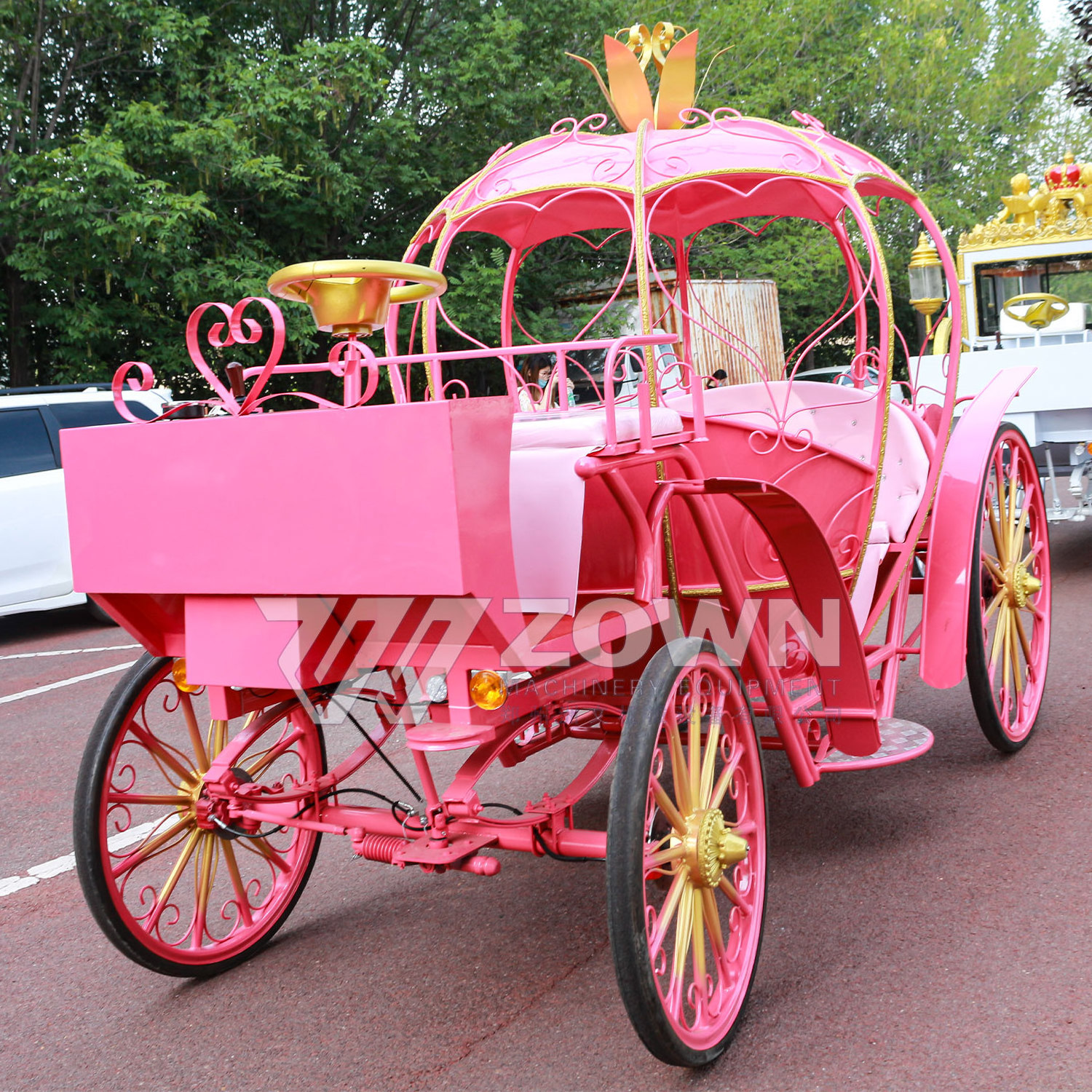 Royal Cinderella Maker Wedding Electric Carriage Marathon Solid Rubber Wheel Carriage Factory Direct Sales