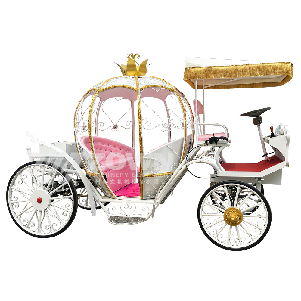 Carriage metal wheels with tires 4-wheel miniature wedding electric Cinderella horseless carriage sightseeing wedding carriage