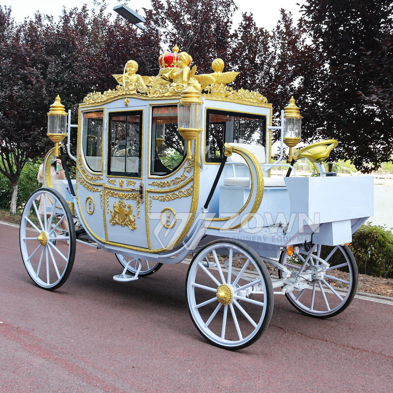 Electric royal horse carriage wedding sightseeing horse drawn carts cinderella horse carriage for sale