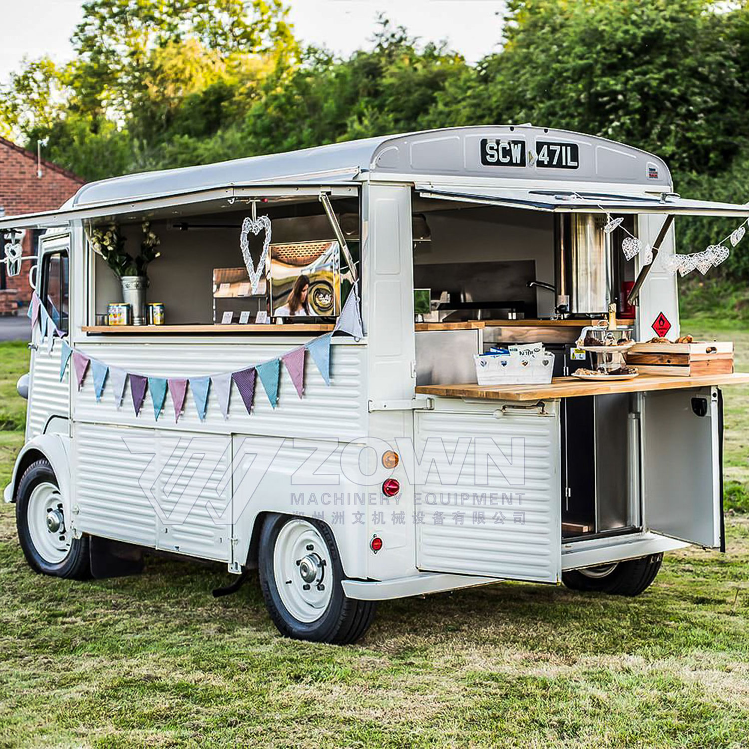 American Popular Street Outdoor Fast Food Kiosk Catering Donut Ice Cream Dessert Mobile Food Cart with Wheels