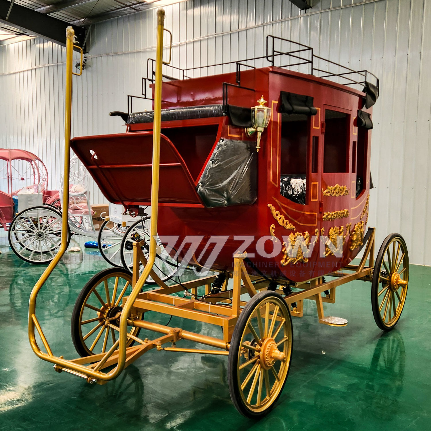 2024 Hot Sale European Style Electric Royal Carriage Horse Drawn Cinderella Horse Carriage