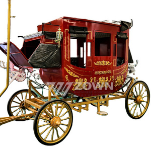 4 wheels horse cart electric royal carriage vintage sightseeing horse carriage for sale