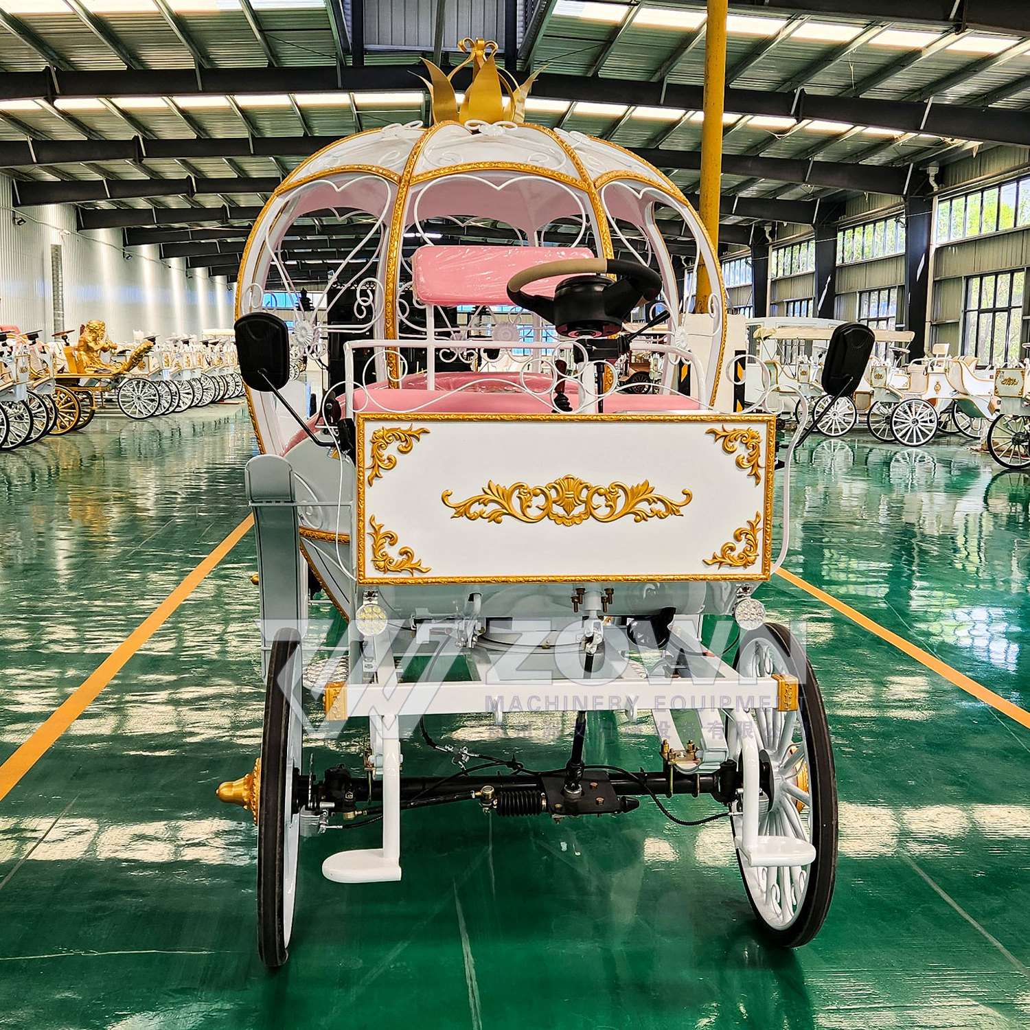 Carriage metal wheels with tires 4-wheel miniature wedding electric Cinderella horseless carriage sightseeing wedding carriage