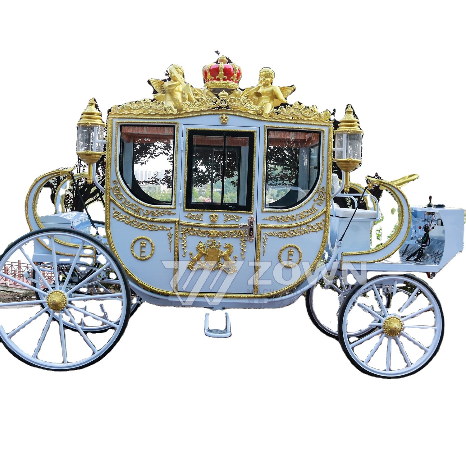 Electric royal horse carriage wedding sightseeing horse drawn carts cinderella horse carriage for sale