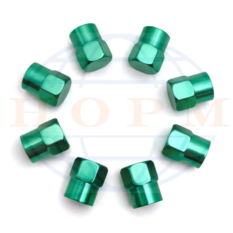 Auto Spare Parts Green Color Aluminum Alloy Tire Valve Cap 12.2*9.24mm Stem Cap Car Accessory Tire Valve Dust Cap