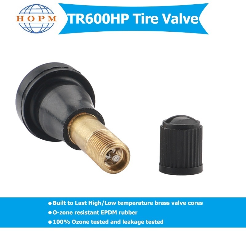 Auto Spare Parts Tyre Valve Tubeless Snap-in Brass Stem and Core EPDM Rubber Tire Valve TR600