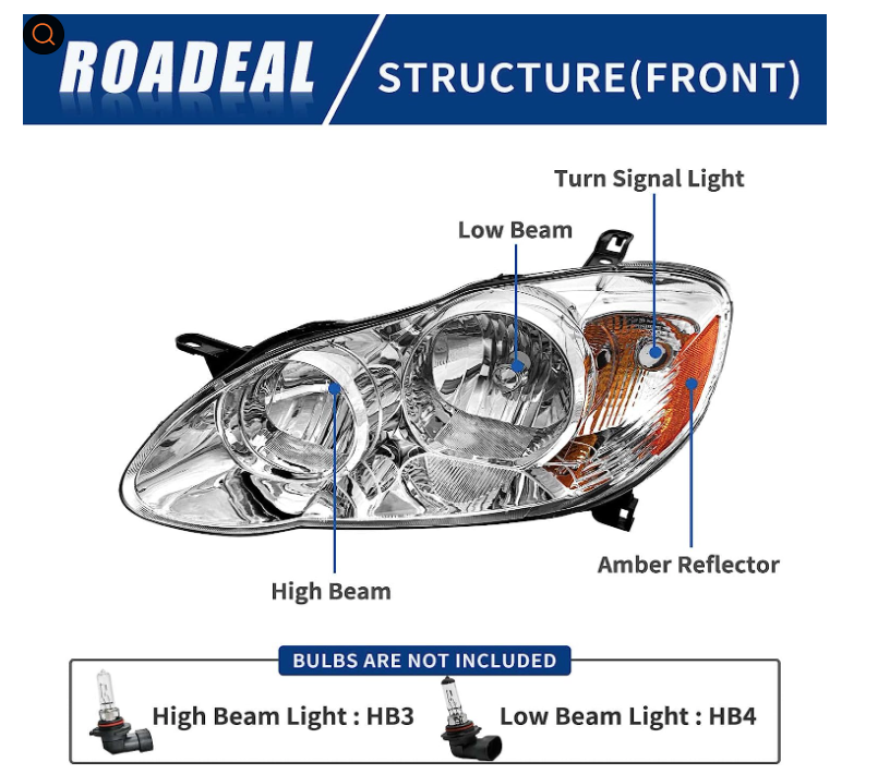 81150-02360/81110-02370  Headlight for 2002-2008 Toyota Corolla Chinese Wholesalers