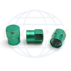 Auto Spare Parts Green Color Aluminum Alloy Tire Valve Cap 12.2*9.24mm Stem Cap Car Accessory Tire Valve Dust Cap