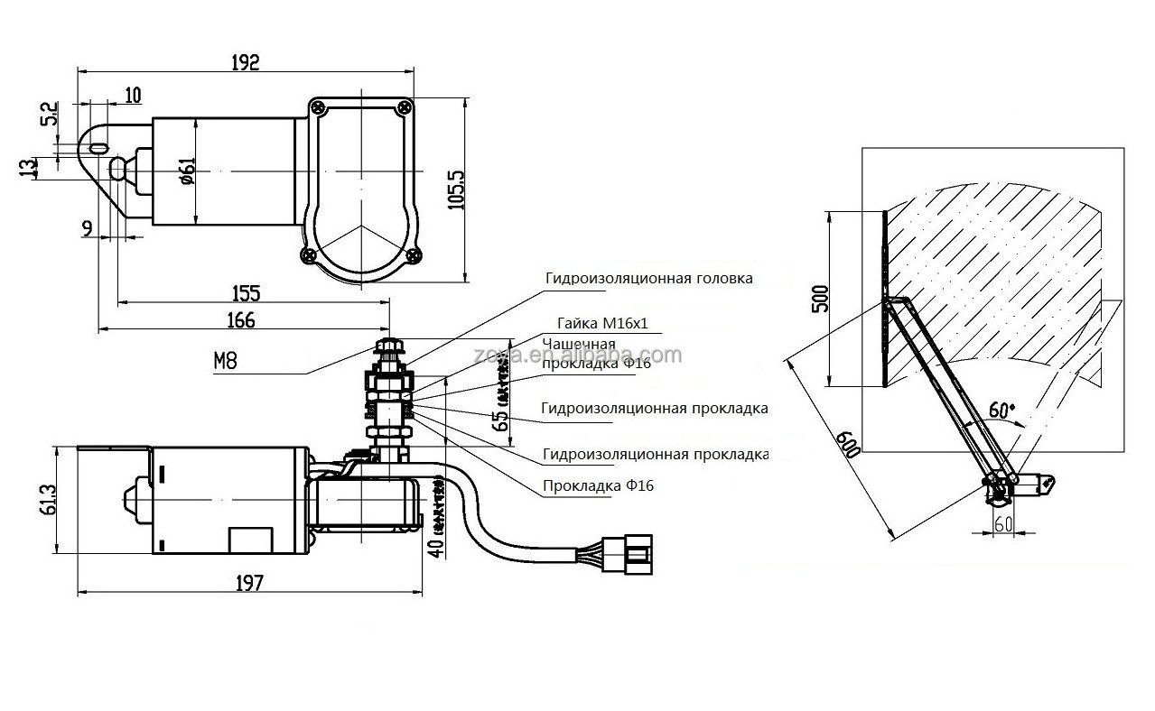 ZD1430-60HR 12V Auto Window Regulator Left & Right with Motor and Wiring Used for Electrical Train Truck Forklift