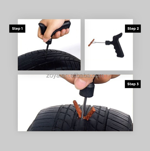 car truck motorbike tire repair tool kit for tubeless emergency tyre fast puncture plug repair block air leaking