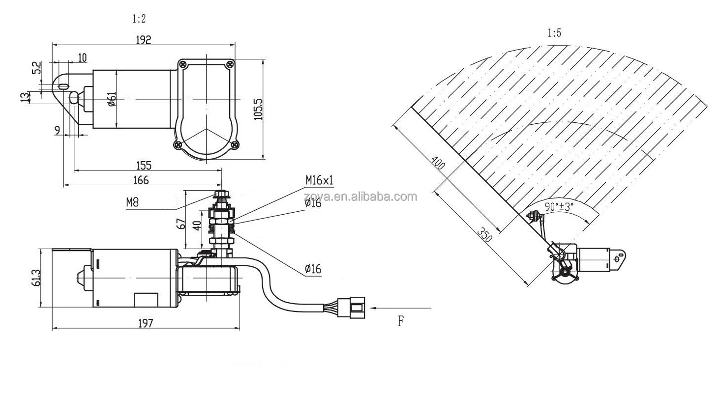 ZD1430-60HR 12V Auto Window Regulator Left & Right with Motor and Wiring Used for Electrical Train Truck Forklift