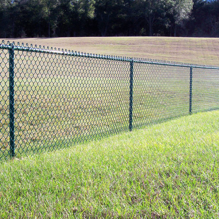 Wholesale cheap prices used pvc black Coated diamond wire mesh chain link fencing panels in kenya