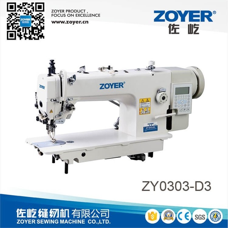 ZY0303-D3 Zoyer Automatric Trimmer Heavy Duty Top with Bottom Feed Lockstitch Sewing Machines Industrial Carton Direct Drive 45