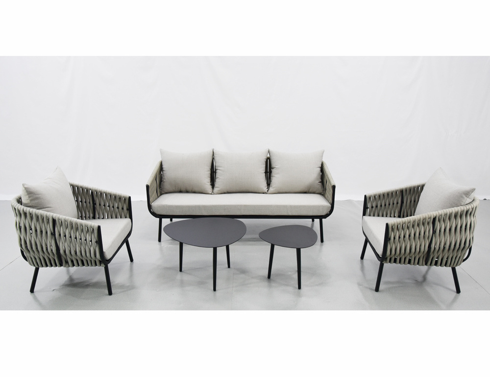 Outdoor Garden Furniture Patio Sofa Set Aluminum Frame Rope Woven Outdoor Furniture