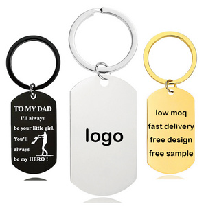 Wholesale Custom Logo Blank Stainless Steel Metal Key Chain Round Laser Engraving Keychain with Logo for Promotional Gift