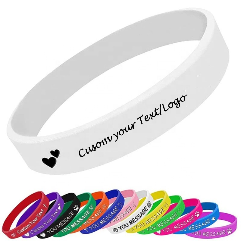 Professional Rubber Bracelets Silicone Wristband Silicone Bracelet Custom Personalisable for Teething Promotional Gifts