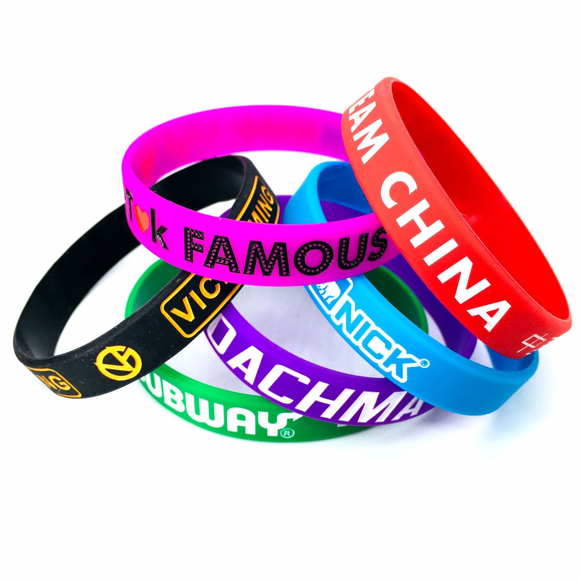 Professional Rubber Bracelets Silicone Wristband Silicone Bracelet Custom Personalisable for Teething Promotional Gifts