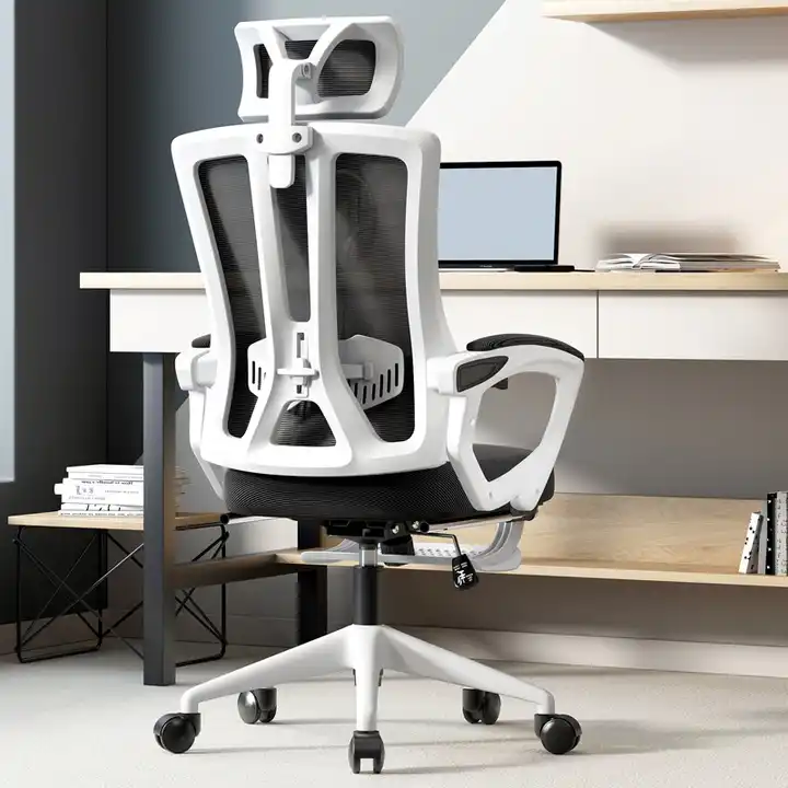 Adjustable Height Office Chair with Cooling Feature Synthetic Leather Computer Chair with Footrest