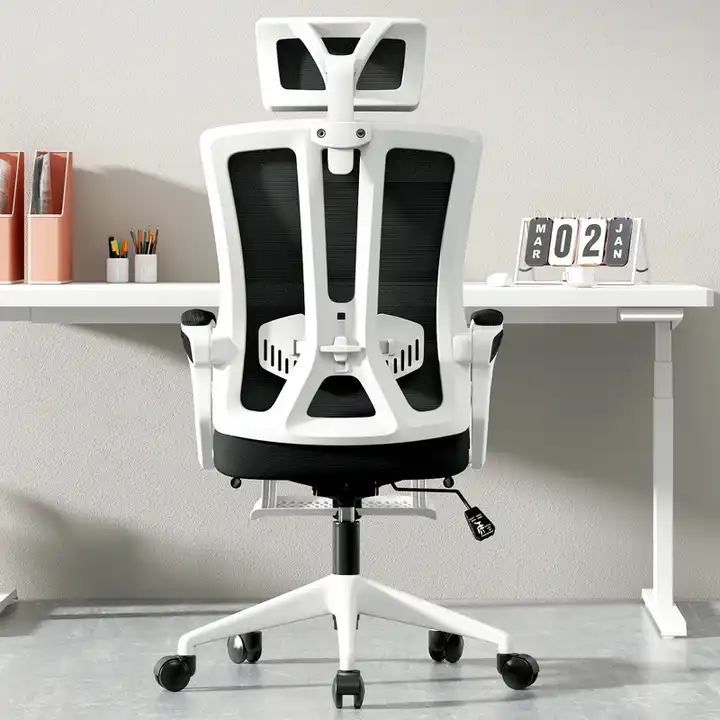 Adjustable Height Office Chair with Cooling Feature Synthetic Leather Computer Chair with Footrest