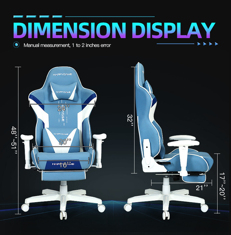 Luxury Gaming Gamer Computer Chair Pu Leather Recliner Gaming Chair With Footrest