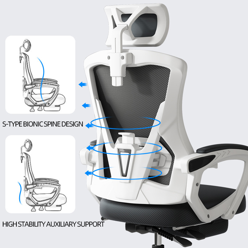 Ergonomic Modern Office Chair Full Mesh Fabric Recliner with Adjustable Headrest and Swivel Feature Cheap Metal Chair