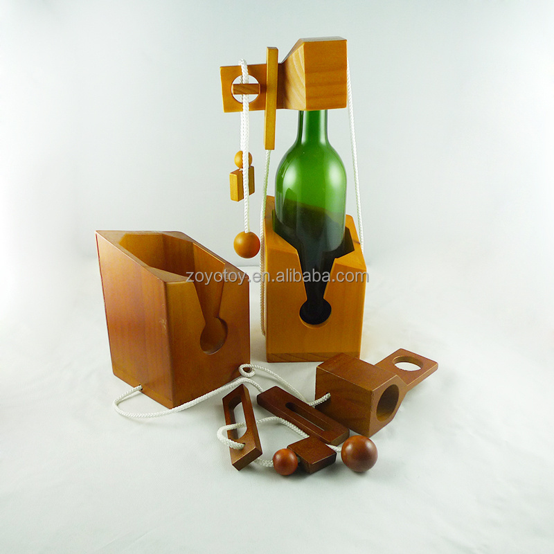 High quality New Wooden Wine bottle lock Puzzle