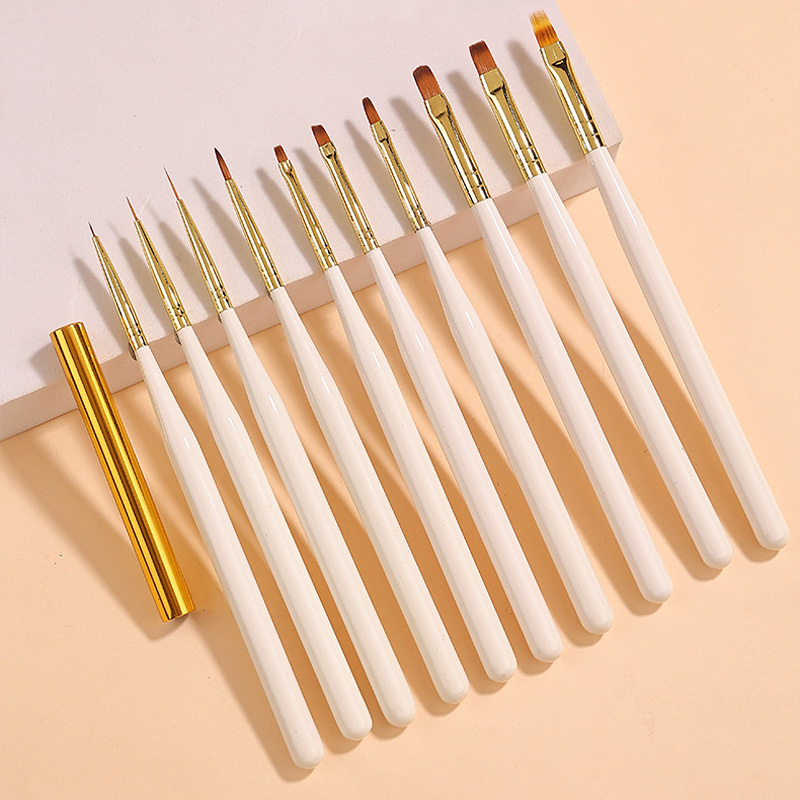 High quality Nail Gel  brush  12 Sets of commonly used color  nail painting pen pull line pen light therapy for beauty