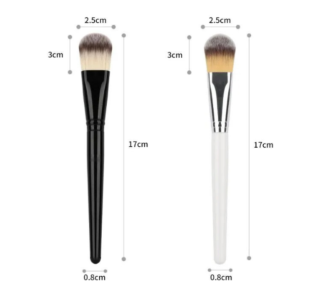 2023 Custom Logo Flat Foundation Brush For Face Best Seller Black Makeup Brush Flat Single  Soft Kabuki Brush