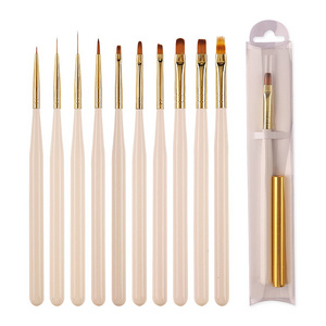 High quality Nail Gel  brush  12 Sets of commonly used color  nail painting pen pull line pen light therapy for beauty