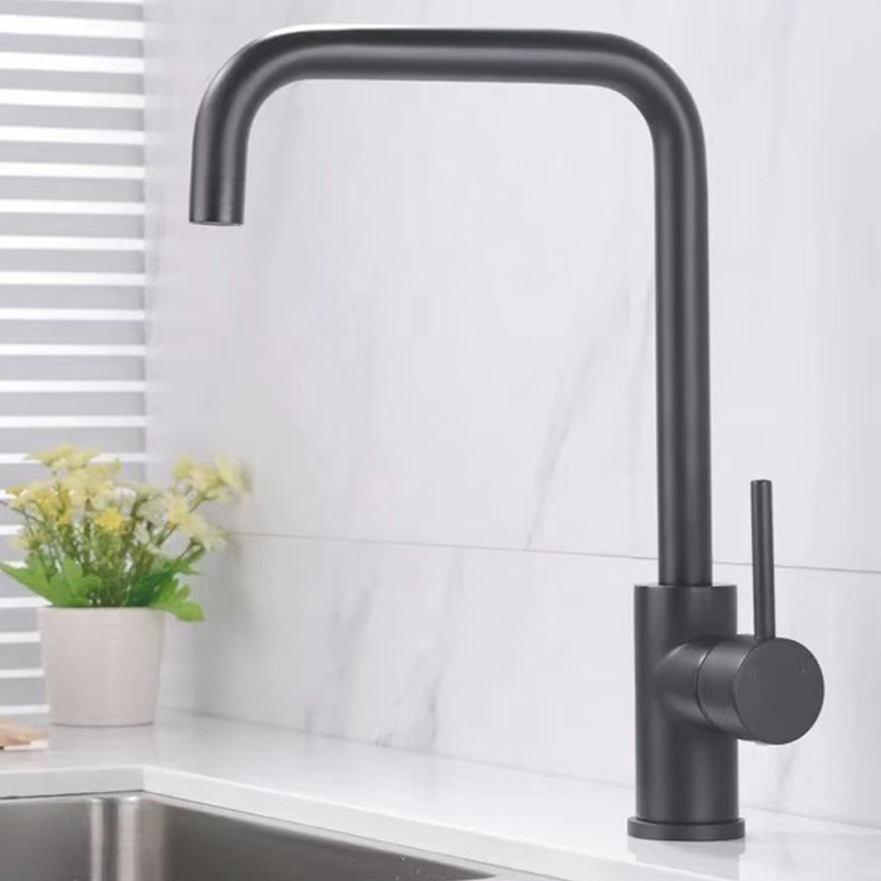 Gun Metal Kitchen Sink Faucet RV Camper Caravan Simply Kitchen Tap SS 304 Steel Lead Free Hot And Cold Mixer Faucet