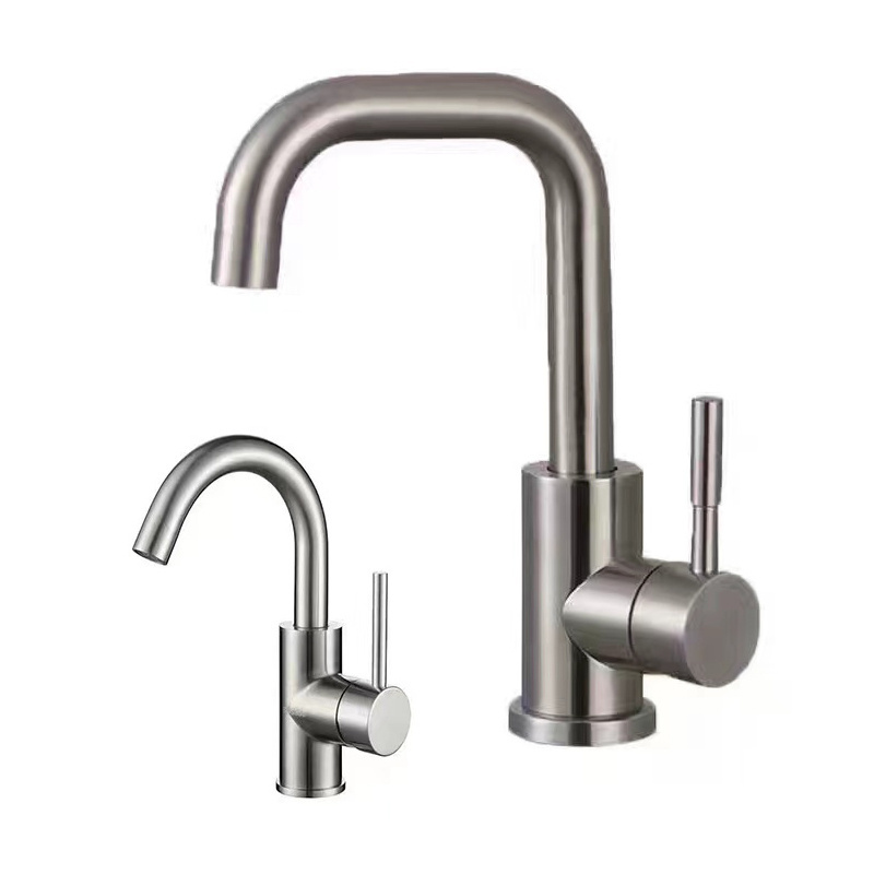 Modern SS 304 Building Material Bathroom Sanitary Ware with Ceramic Cartridge Hot and Cold Mixer Sink Water Taps Basin Faucet