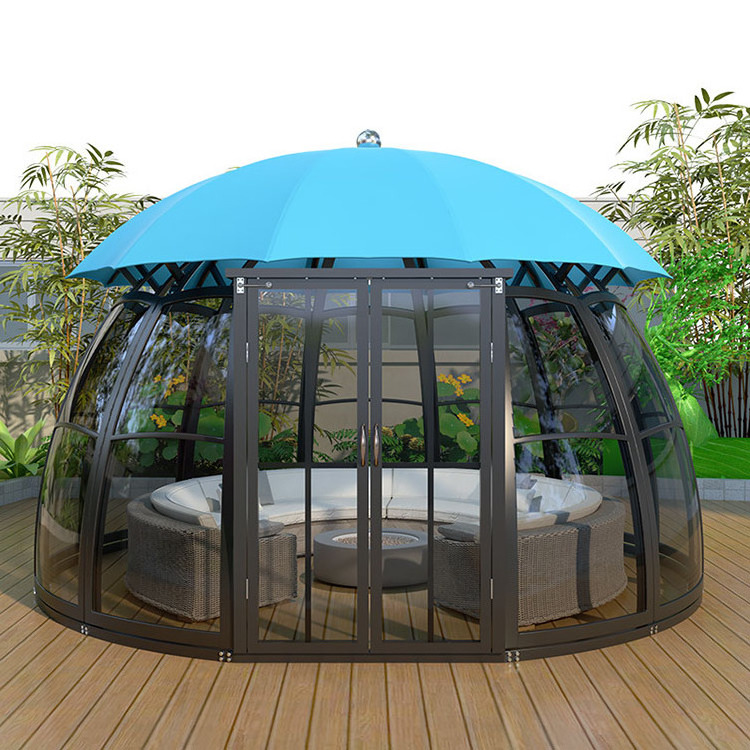 Aluminum Hot Tub Retractable Enclosure Spa Sunhouse Pool Dome Sunrooms Free Standing Sunroom