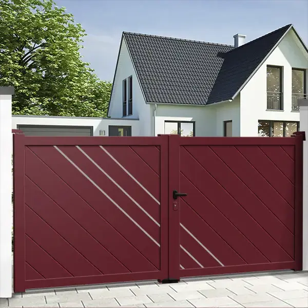 Custom Aluminum Gates Double Swing Driveway Gates With Battant