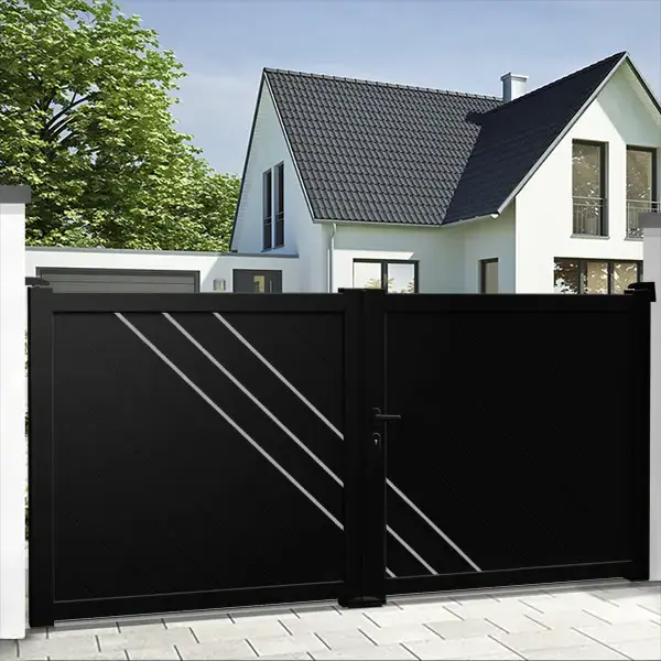 Custom Aluminum Gates Double Swing Driveway Gates With Battant