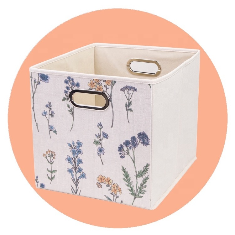 Foldable Natural Non Woven Soft Bins Storage Cubes Convenient DIY Storage Closet Box Organizers