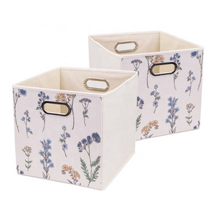 Foldable Natural Non Woven Soft Bins Storage Cubes Convenient DIY Storage Closet Box Organizers