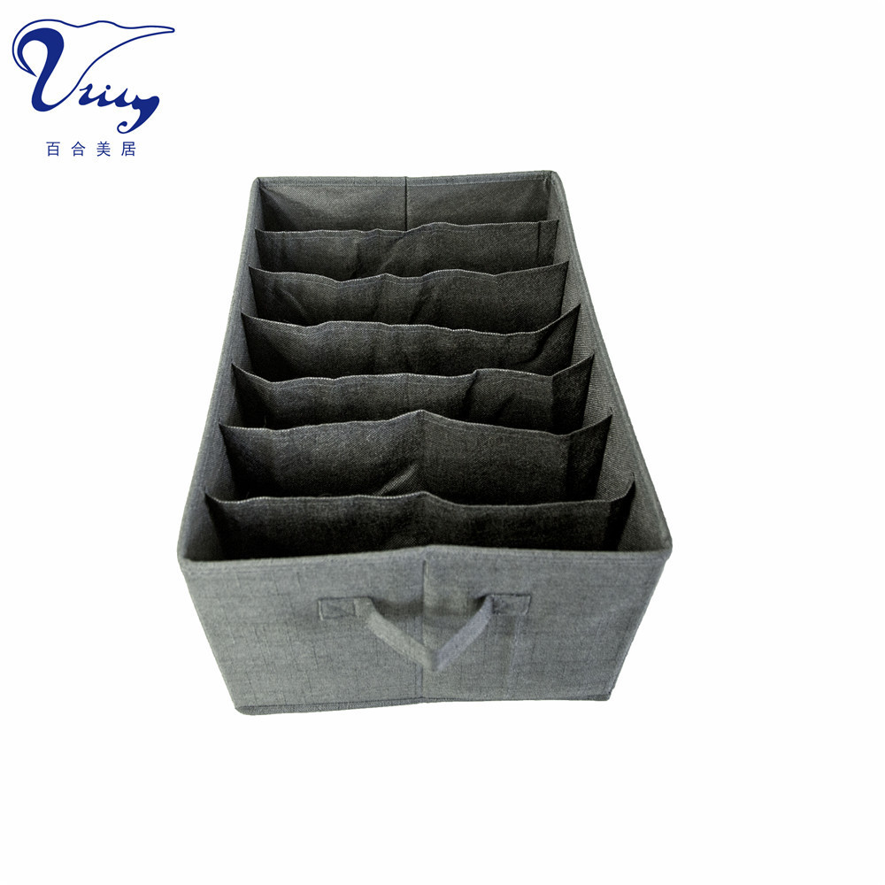 Hot Sale Jeans Organizer 7 grids Wardrobe Clothes Organizer Closet Drawer Storage Box for T-shirt