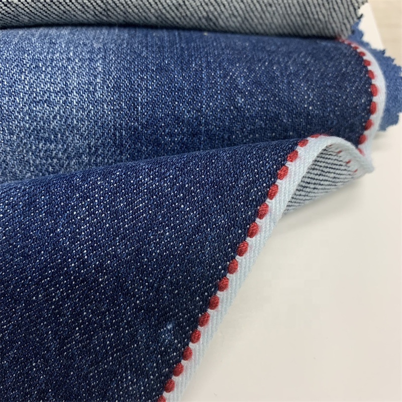 12oz high quality roll japanese 98 cotton 2 elastane selvedge raw denim fabric for Slim Fit Advanced Stretch Men's Jeans