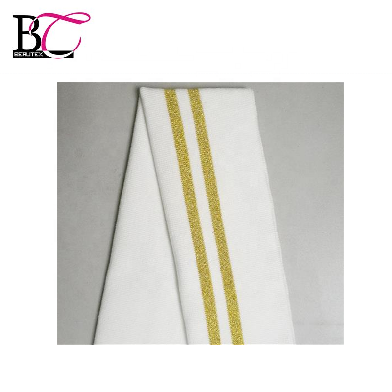 Wholesale cheap rib knit striped garment fabric for cuffs neckline flat machine neck T-shirt